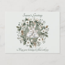 Cute Rabbas i en Blommigt Winter Wandeans