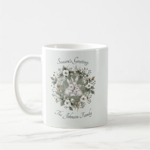 Cute Rabbas i en Blommigt Winter Wandeans Kaffemugg