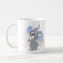 Cute Rabbit and Glasses Kaffemugg