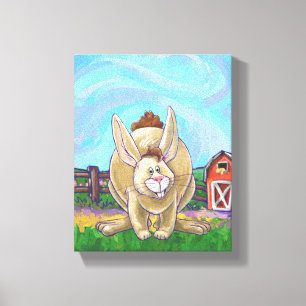 Cute Rabbit Animal Parad Canvastryck