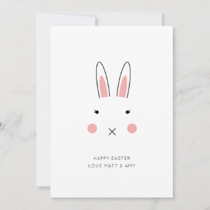 Cute Rabbit Ansikte Påsk Julkort