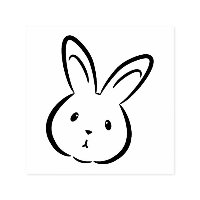 Cute Rabbit Ansikte Självfärgande Stämpel (Design)