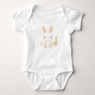 Cute Rabbit Baby Jersey Bodykostym T Shirt