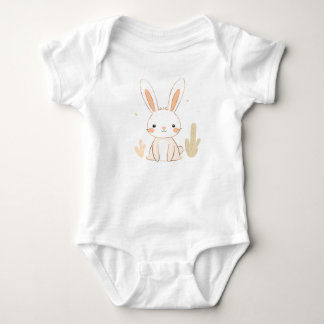 Cute Rabbit Baby Jersey Bodykostym T Shirt