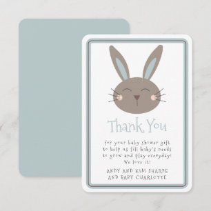 Cute Rabbit Baby Shower-Tack Tack Kort
