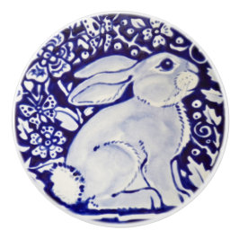 Cute Rabbit Blue White Woodland Animal Dedham Knopp