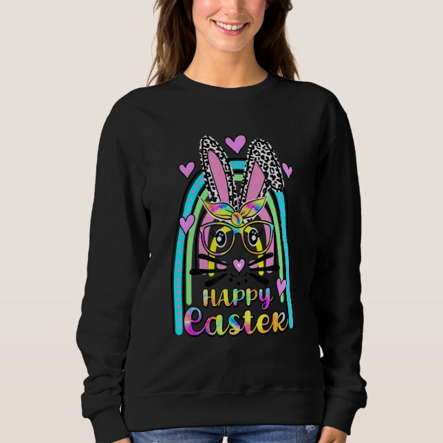 Cute Rabbit Bunny Ansikte Leopard Glass Headband E T Shirt (Framsida)