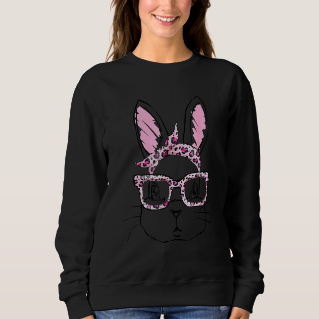 Cute Rabbit Bunny Ansikte Leopard Glass Headband E T Shirt (Framsida)