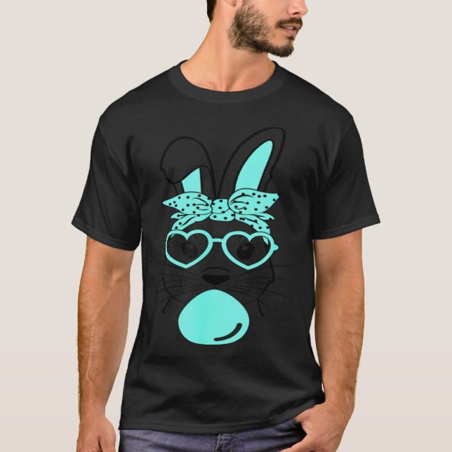Cute Rabbit Bunny Blowing Bubble Gum Easter Day T Shirt (Framsida)