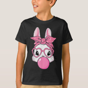 Cute Rabbit Bunny Blowing Bubble Gum Påsk Day T Shirt