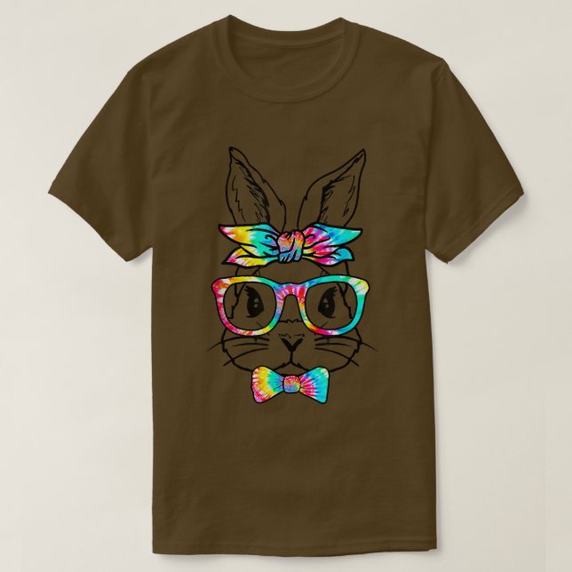 Cute Rabbit Bunny Face Leopard Glasses Headband Ea T Shirt (Design framsida)