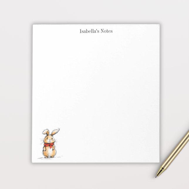 Cute Rabbit Bunny Illustration Personalized Anteckningsblock (Skapare uppladdad)