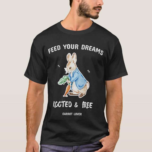 Cute Rabbit Carrot Lover T-Shirt | Feed Your Dream (Framsida)
