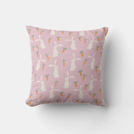 Cute Rabbit Carrot Mönster Design Dekorativ kudde