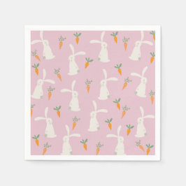 Cute Rabbit Carrot Mönster Pappersservett