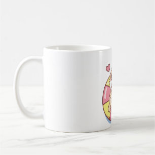 Cute Rabbit Chilling on Bassäng Flyter sommarvibes Kaffemugg