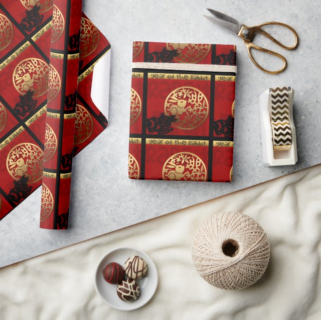 Cute Rabbit China Year Zodiac Birthday WP1 Presentpapper (Hantverk)