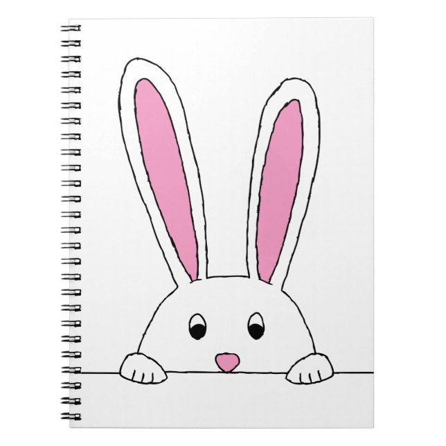Cute Rabbit Clipart Peaking Cute Animals Bunny Art Anteckningsbok (Framsidan)