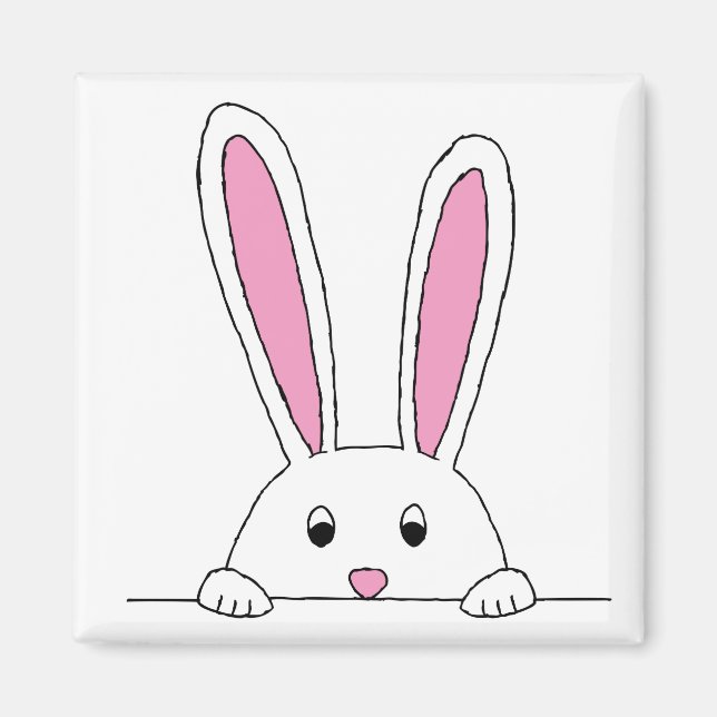 Cute Rabbit Clipart Peaking Cute Animals Bunny Art Magnet (Framsidan)