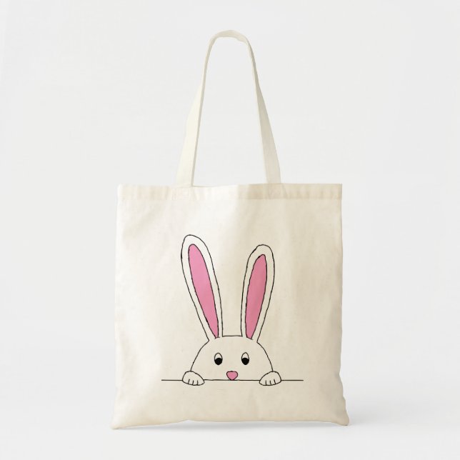 Cute Rabbit Clipart Peaking Cute Animals Bunny Art Tygkasse (Framsidan)