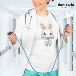 Cute Rabbit Doktor Hoppy Påsk och eget namn T Shirt