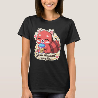 Cute Rabbit drinking bubble tea, boba tea T Shirt