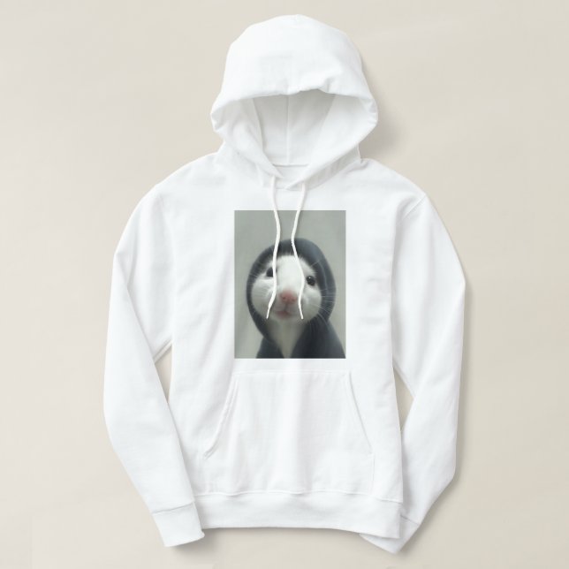 Cute Rabbit Face Pullover Hoodie (Design framsida)