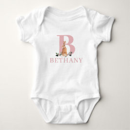 Cute Rabbit | Första födelsedagen med Namn Baby B T Shirt