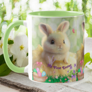 Cute Rabbit gult dress First Påsk Personlig Mugg