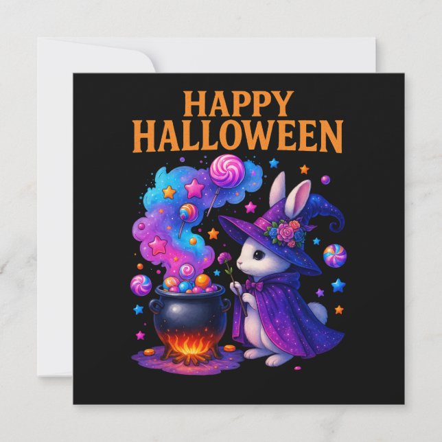 Cute Rabbit Halloween Hälsning Card Kort (Framsida)