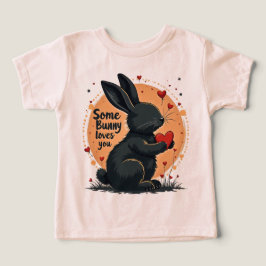 Cute Rabbit Holding Red Heart Some Bunny Loves You T Shirt