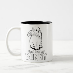 Cute Rabbit I Kärlek My Bunny Två-Tonad Mugg