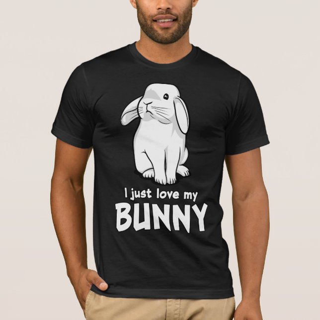 Cute Rabbit i Kärlek T Shirt (Framsida)