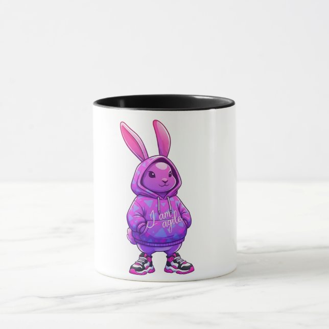 Cute Rabbit Illustration | Anpassningsbar Bunny Co Mugg (Center)