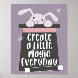 Cute Rabbit Inspirational Quote Girls Nursery Room Poster