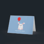 Cute Rabbit med Balloon Birthday Tack Kort<br><div class="desc">Bekväma födelsedagskort eller födelsedagsfest tackkort.</div>