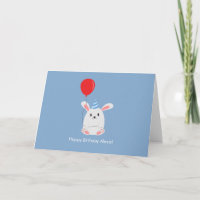 Cute Rabbit med Balloon Birthday