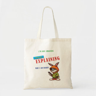 Cute Rabbit med egen Attitude Tote Bag Tygkasse
