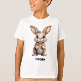 Cute Rabbit med redigerbar namn T Shirt