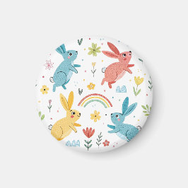 Cute Rabbit Mönster Magnet