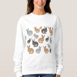 Cute Rabbit Mönster Neutralt Färg T Shirt
