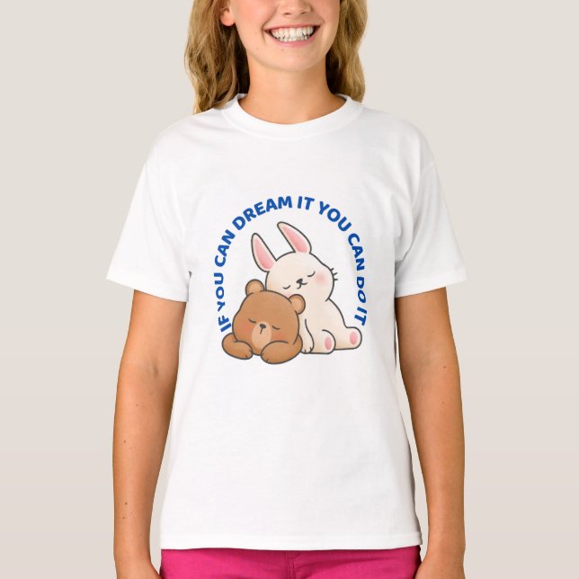 Cute Rabbit och Bear T Shirt (Framsida)