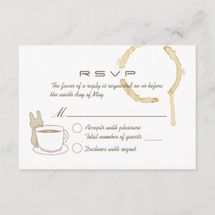 Cute Rabbit och Coffee Bröllop OSA Card Kort
