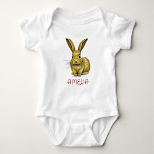 Cute Rabbit och Custom Name T Shirt