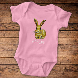 Cute Rabbit och Custom Name T Shirt