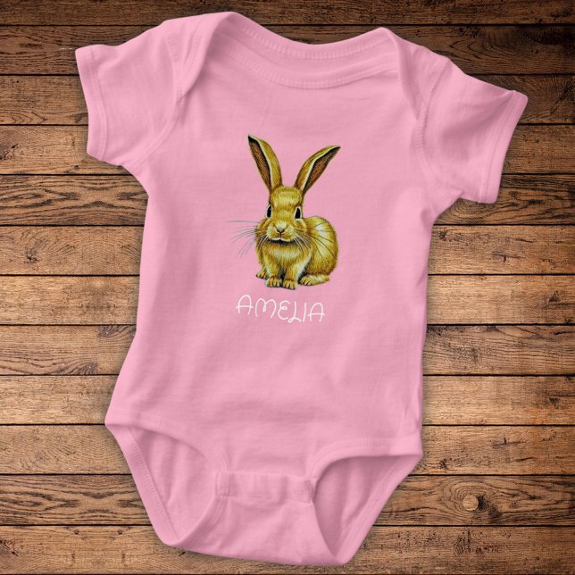 Cute Rabbit och Custom Name T Shirt (Skapare uppladdad)