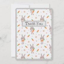 Cute Rabbit Orange Grått Boy Girl