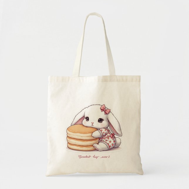 Cute Rabbit & Pancake - Adorable Breakfast Sweet  Tygkasse (Framsidan)