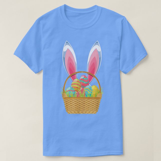 Cute Rabbit Påsk Helgdag Påskägg Påsk Bask T Shirt (Design framsida)