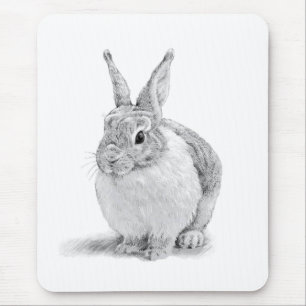 Cute Rabbit Pencil Teckning Musmatta